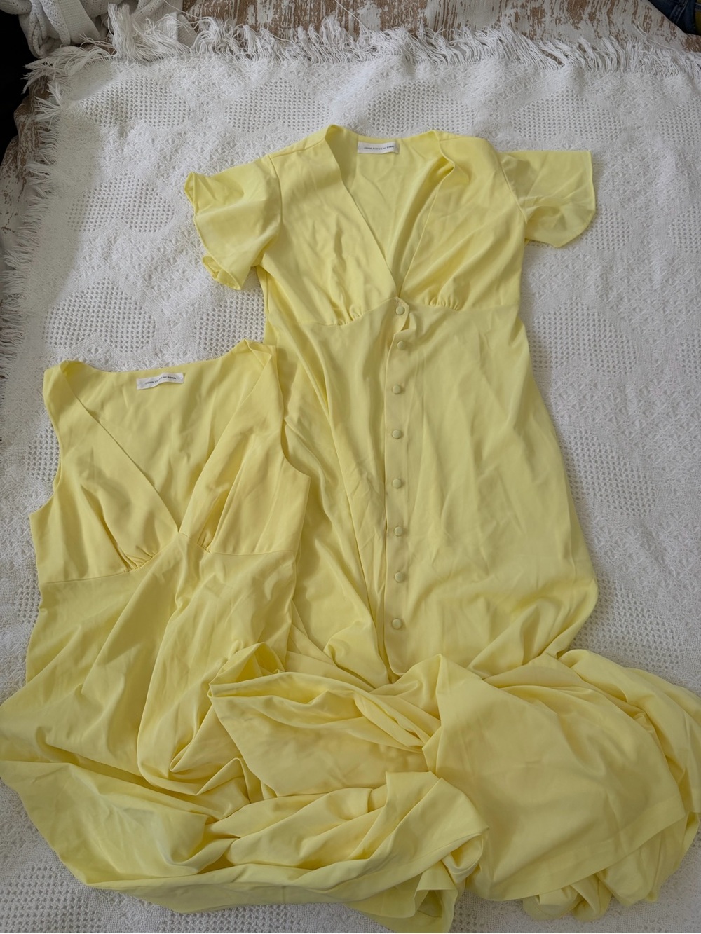 Vintage John kloss for CIRA peignoir robe&nightgown set ligh yellow